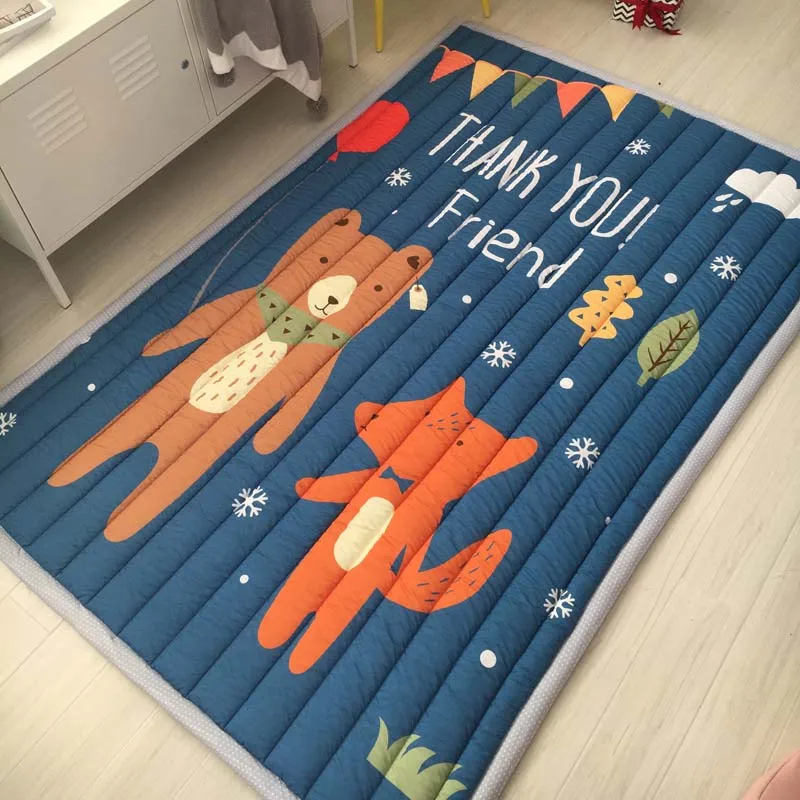 Infant Shining Mats Folding Baby Play Mats 140X195CM Cotton Carpet