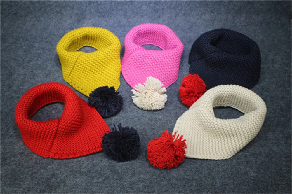 Корейские модные шерстяные вязаные шаровые однотонные кольца на осень и зиму, шарфы для мальчиков и девочек, Accessories-ZOSWK001E