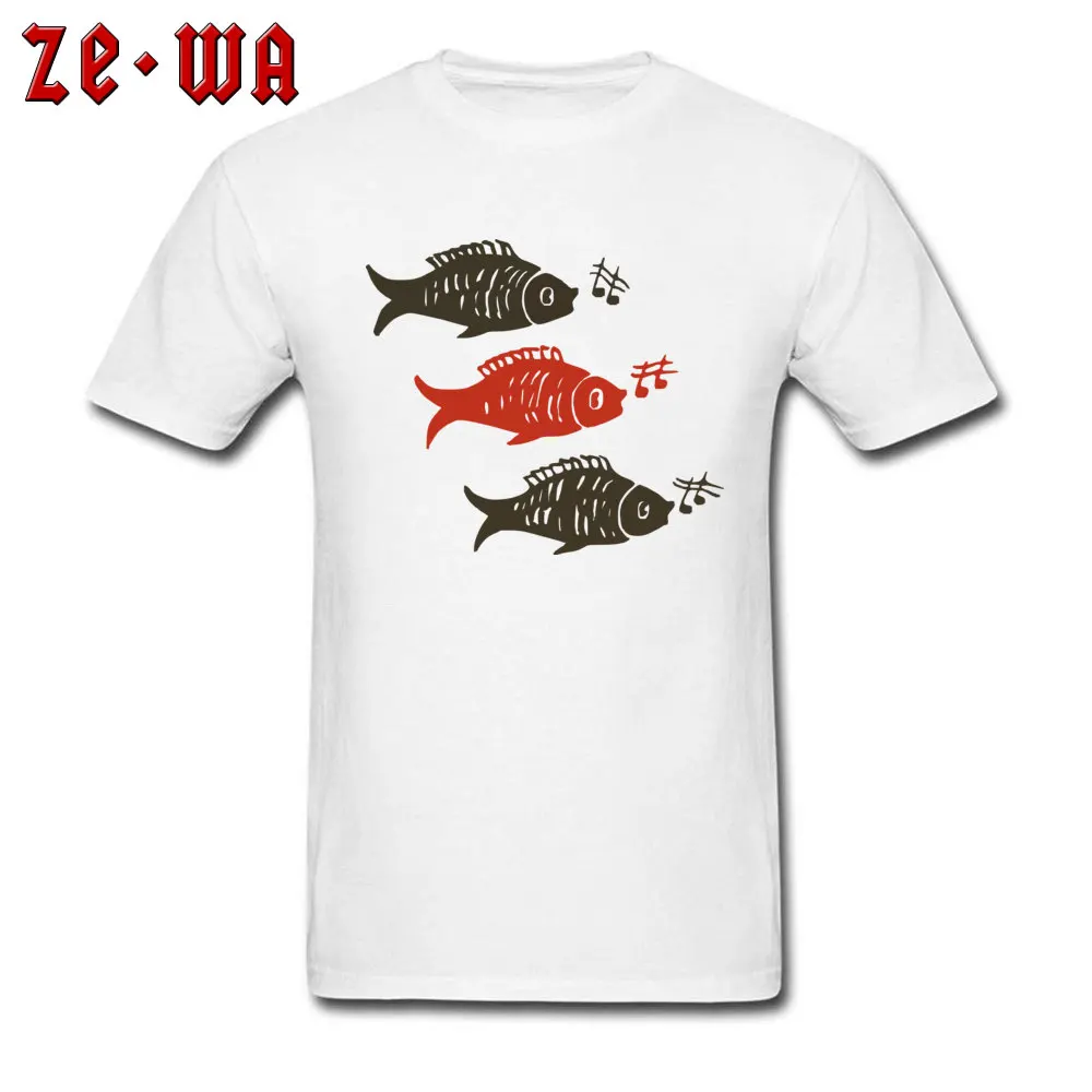 fish 293918 Design VALENTINE DAY 100% Cotton Crewneck Mens T Shirt Leisure Clothing Shirt Faddish Short Sleeve T-Shirt fish 293918 white