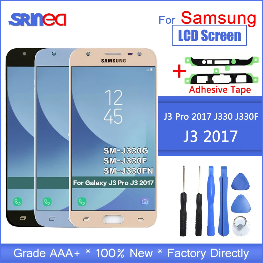 

For Samsung Galaxy J3 2017 J330 LCD Screen J330f SM-J330FN LCD Display+Touch Screen Digitizer Assembly With Adhesive Tools
