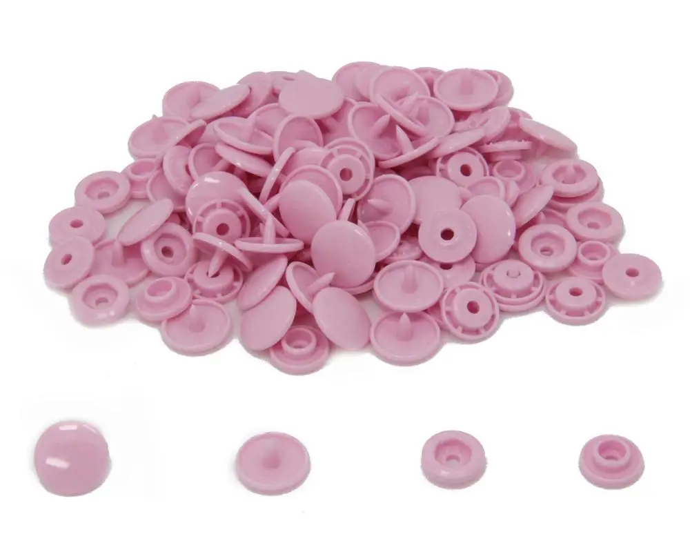 100 наборов-Размер 20(1/")-KAM глянцевый пластик/смолы защелки для подгузников/нагрудников/ткань/PUL - Цвет: B57 - Medium Pink