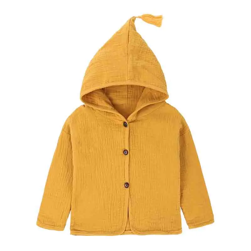 

little Girls Clothing Spring And Autumn Cardigan Baby Boy Jacket Cotton And linen Hooded Baby Jacket Girls Coat Children Coat