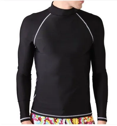 Новое поступление мужские рубашки для купания с длинными рукавами спортивный топ для серфинга Топ из лайкры водолазный костюм брендовый купальный пляжный спортивный купальник