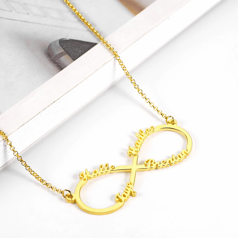 WindJune Бесконечность на заказ четыре имени ожерелье женское Namenecklace & подвеска