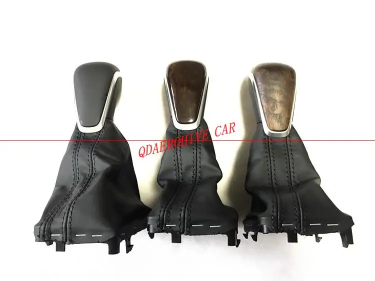 QDAEROHIVE черная углеродное волокно деревянная цветная шестеренка ручка переключения w/кожаный ботинок Gaiter LHD ТОЛЬКО для Audi A6 C7