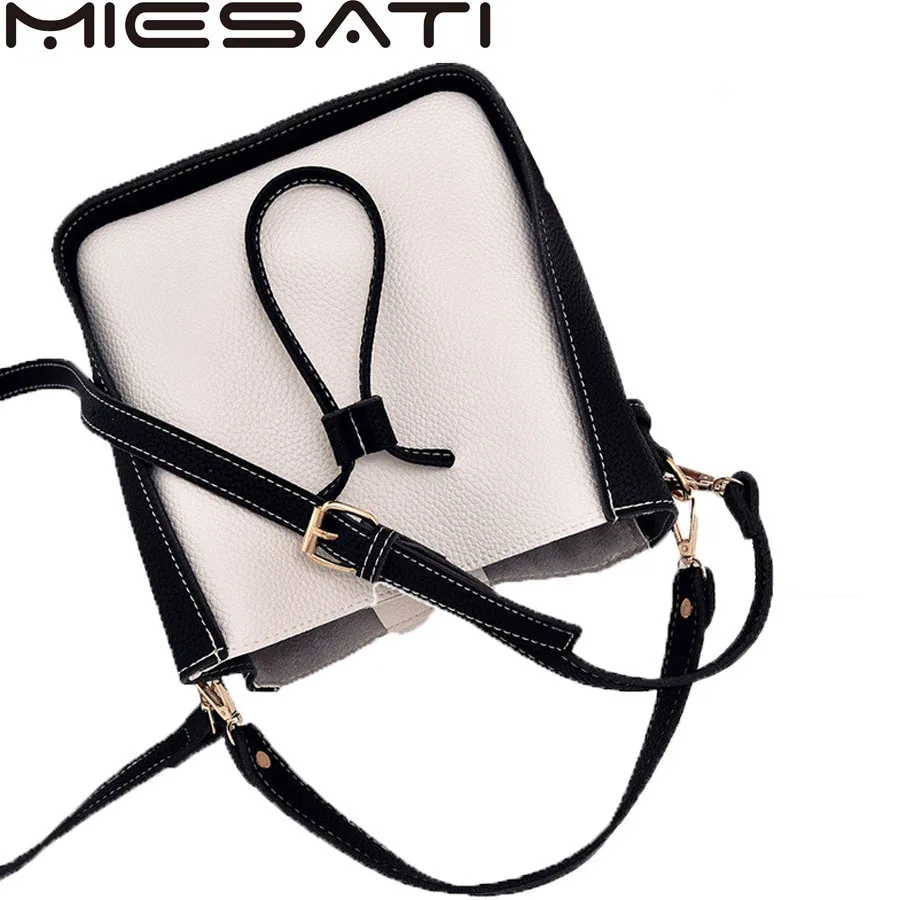 

MIESATI 2017 Bucket Women 2pcs/Set Composite Female Leather Shoulder Bag handbag Brand Desinger Crossbody woman bags handbags
