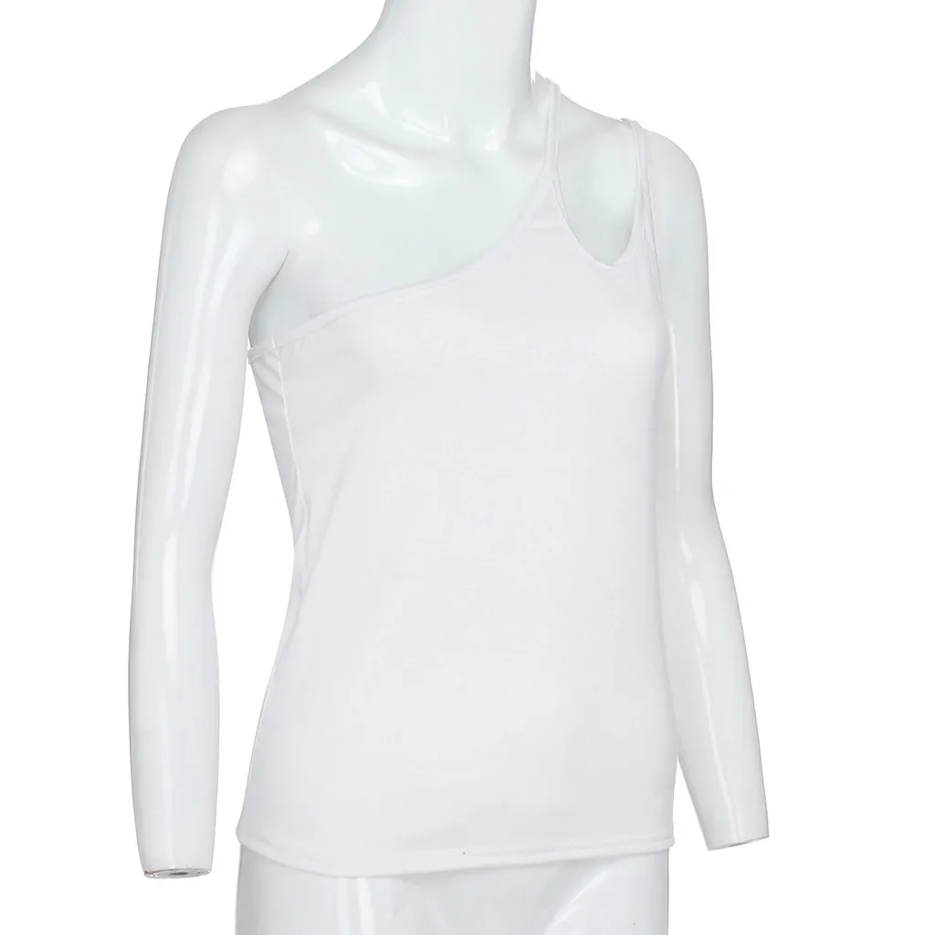 Женская однотонная блузка без рукавов без бретелек с косой горловиной, рубашка, пуловер, топы, обрезанная женская одежда, топик для женщин