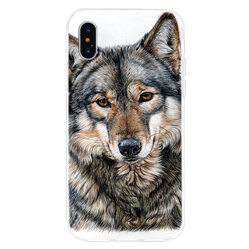 Модный Забавный динамический чехол для телефона с животным волком iPhone 8 7 6 S Plus XS XR