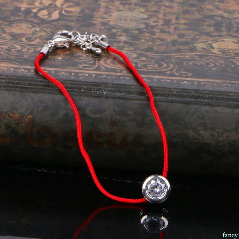 

Lucky Red Cord Thread String Rope Chain with CZ Zirconia Bracelets For Women NEW