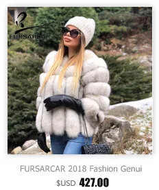 FURSARCAR роскошная женская меховая парка пуховик с капюшоном Модный черный Femme Зимний натуральный мех парка с воротником из меха енота