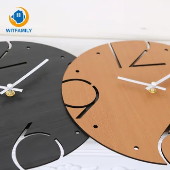 

12-inch Wall Clock Living Room Simple Modern Residential Round Fun Digital Quiet Garden Pine Dedicated To Fashion