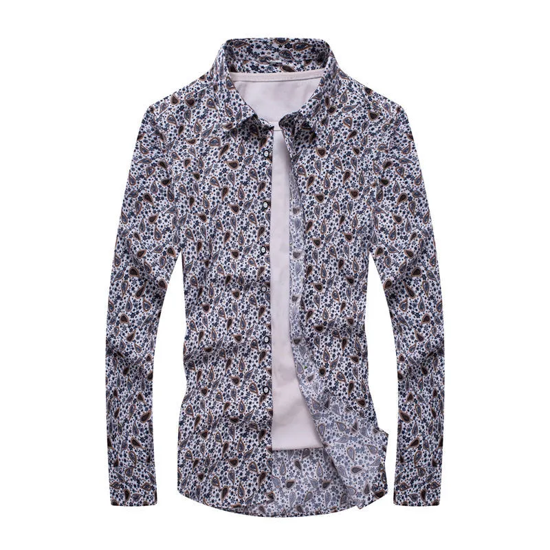 Men Shirt 2017 Men's Fashion Temperament Long Sleeve Leisure Mens