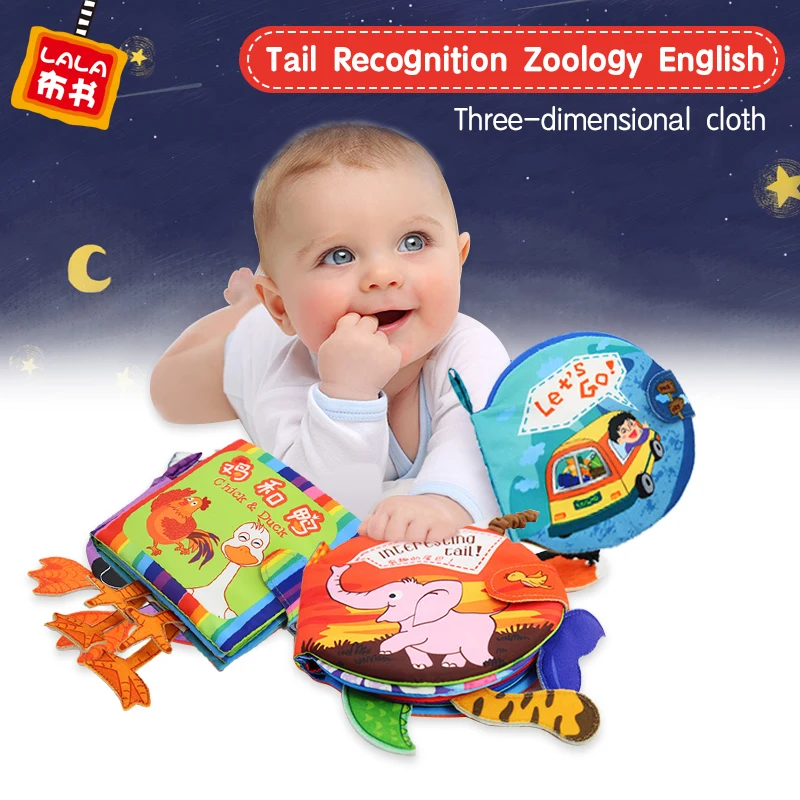 

lalababy Soft Cartoon Quiet Cloth Books For Newborn Children Baby Cloth Book Early Learning