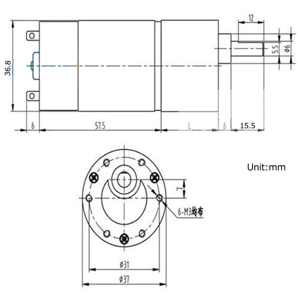 Bringsmart DC мотор 12 В кодировщик коробки передач мотор Холла выходной код высокоскоростной обратный редуктор мотор для DIY игрушки JGB37-555B