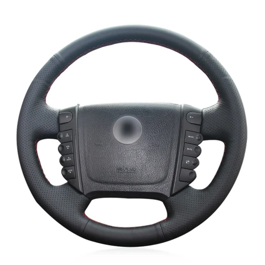 

Hand Sewing Microfiber leather On Car Steering Wheel Cover for Ssangyong Rexton Rexton W Rodius braid on the steering wheel case