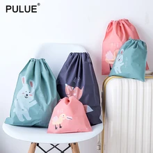 3pcs/set Cartoon Portable Drawstring Bags Women Shoes Bags Packing Oraganize Pouch Waterproof Clothes Underwear Cosmetic Bags