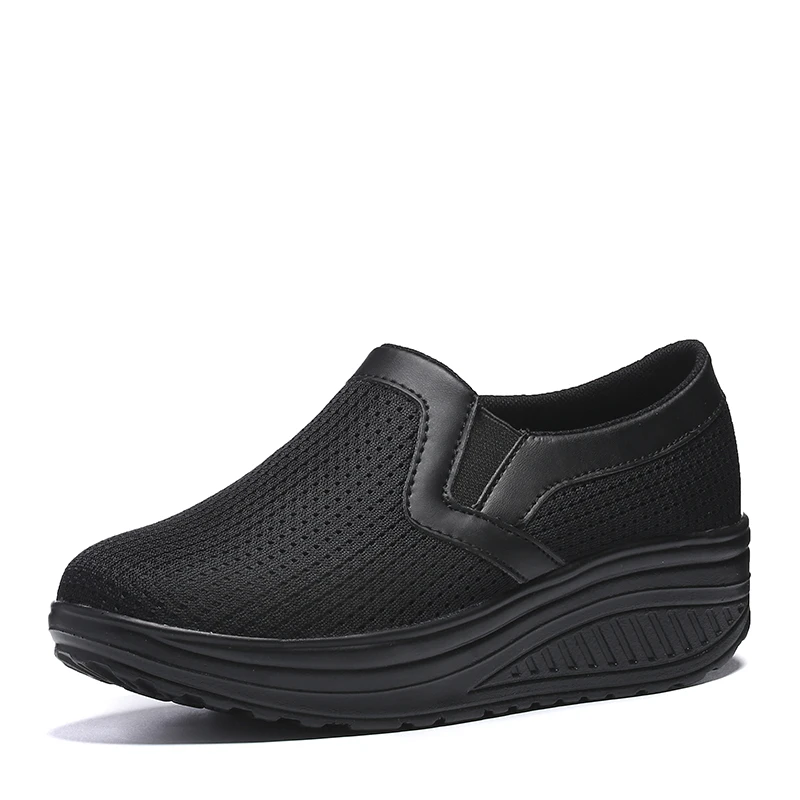 

Women's Sneakers Platform Black Wedge Lightweight zapatillas Sports for Girls Swing Shoes Breathable Slimming Walking Shoes