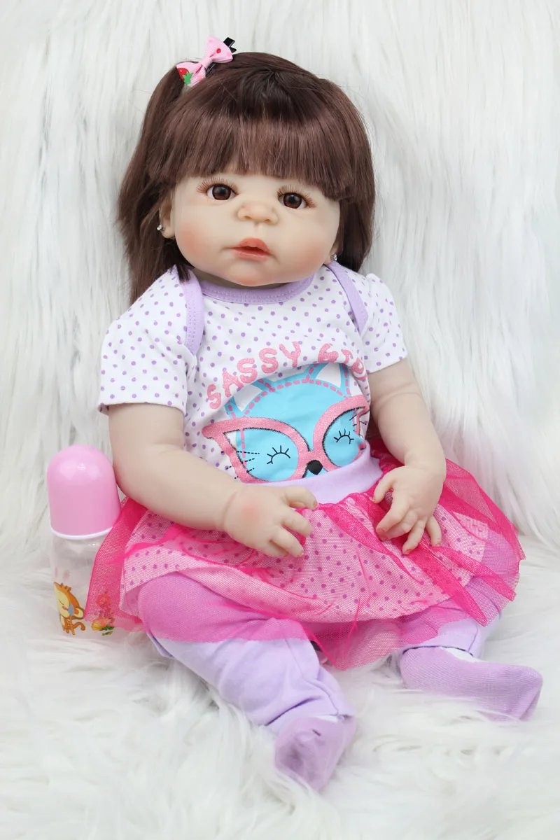 55 см силиконовая кукла Reborn Baby Doll для девочек Реалистичная 22 дюйма новорожденных