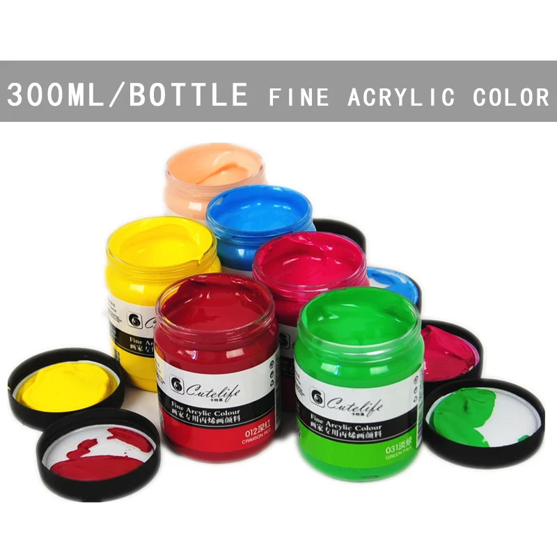 

300ml/Bottle Professional Acrylic Paints Set Hand Painted Wall Painting Textile Paint Brightly Graffiti paint Art Supplies