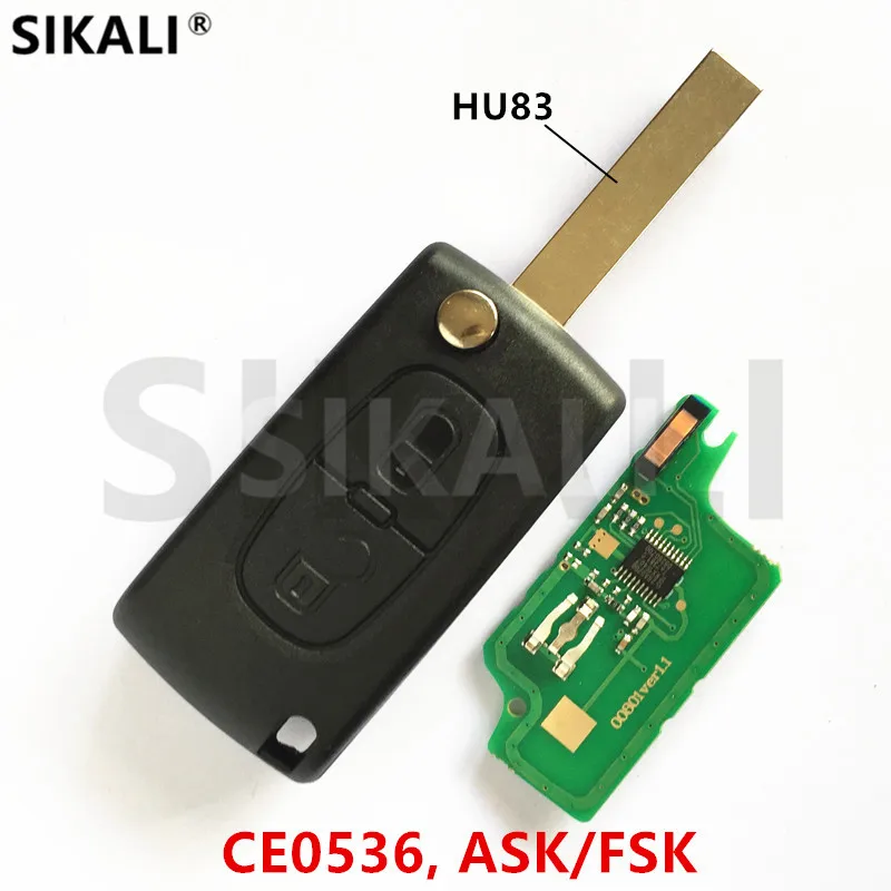 2BT CE0536 HU83) автомобиль дистанционного ключа для 207 208 307 308 408 ASK/FSK сигнала для peugeot