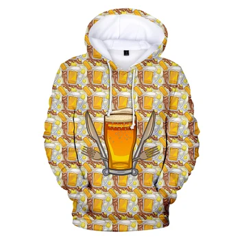 

creative Yellow Hoodies Beer boys/girls Sweatshirt Popular Autumn 3D Long Sleeve Pullovers Fashion high street beer 3D clothes