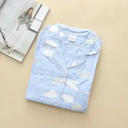DEEPTOWN 100% хлопок для женщин пижамы мультфильм пижамы синий Pijama Mujer 2019 весна мягкий матовый домашняя одежда
