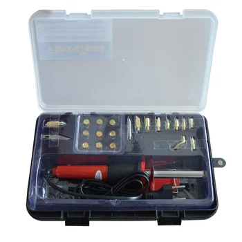 

25PC Soldering Iron Wood Burning Tool Set With 21PC Wood Burning Tips A Stand 1PC Tweezer and 2PC Stencils,110V/220V 40W