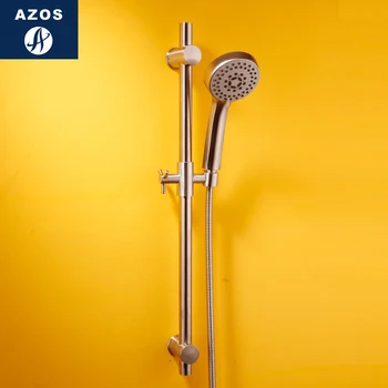 

Azos Shower Rod SUS304 Stainless Steel Stainless Steel Rise And Fall Single Function Rotatable Bracket Space Saving Bathroom Rou
