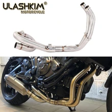 Motorcycle Exhaust Front Pipe Muffler Full System Slip On For Yamaha FZ-07 MT-07 FZ07 MT07 2014-2017 XSR700 2016-2017 motoo exhaust full system for yamaha fz 07 mt 07 fz 07 mt 07 2014 2017 with muffler xsr700 2016 2017