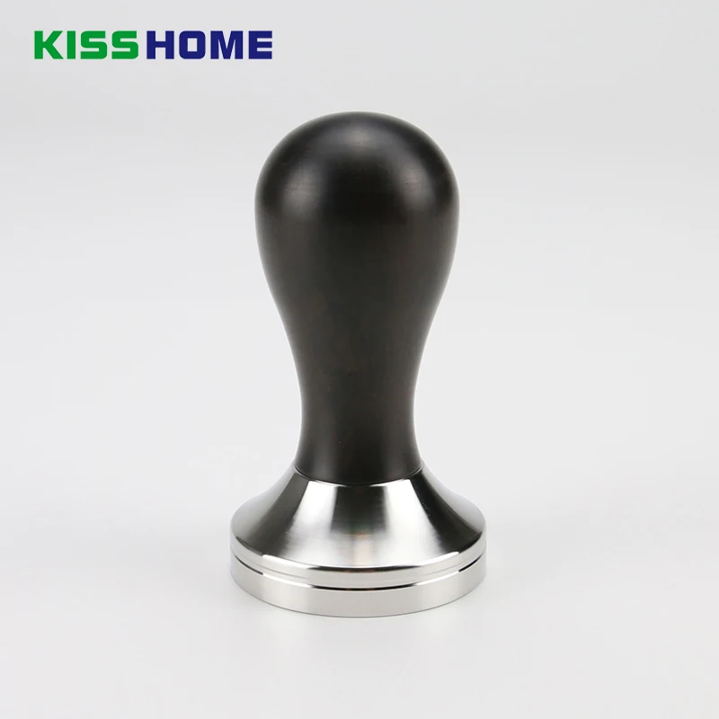 Goede 304 Rvs Afrikaanse Zwart Houten Handvat Koffie Sabotage Poeder Hamer 41 49 51 53 57  57.5 58 58.35mm Koffie Accessoires