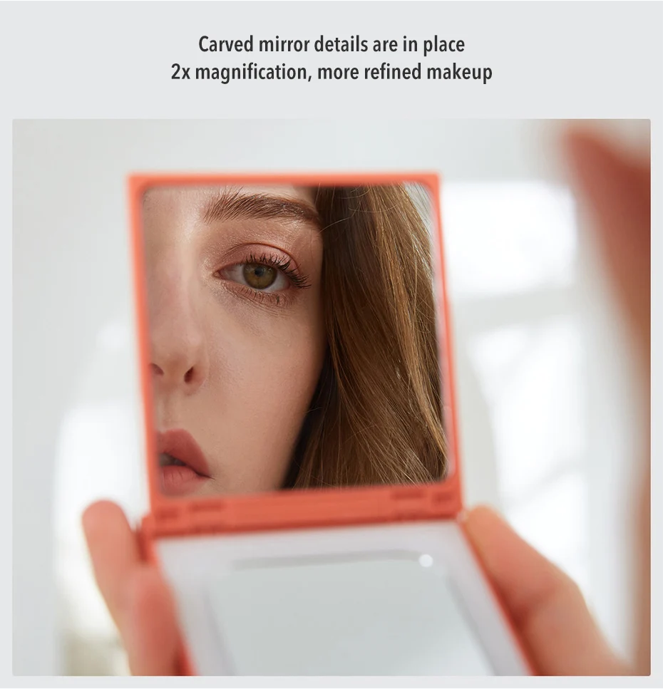 Xiaomi Mijia VH портативный внешний аккумулятор и светодиодный зеркало для макияжа для наружного макияжа Регулируемый двойной Лупа светодиодный Зеркало для любимого подарок 3