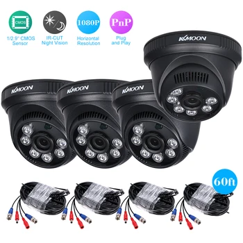 

KKmoon 1080P AHD Dome IR CCTV Camera + 4*60ft Surveillance Cable Support IR-CUT Night Vision for Home Security