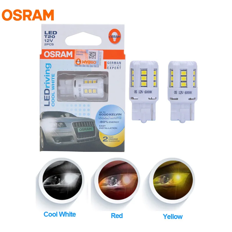 Лампа Ксеноновая OSRAM СВЕТОДИОДНЫЙ T10 T20 S25 W5W W21W P21W P21/5 Вт PY21W светодиодный расклинивающий Стандартный автомобильный Боковой габаритный фонарь лампы сигнала поворота светильник Интерьер светильник пара