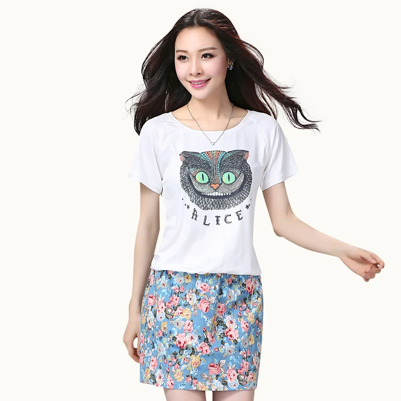 

Owl Dress Plus Size Summer O-Neck Casual Style Dresses Floral Short Sleeve Bodycon Bohemian Cloth Kawaii Party Club Dress Cheap