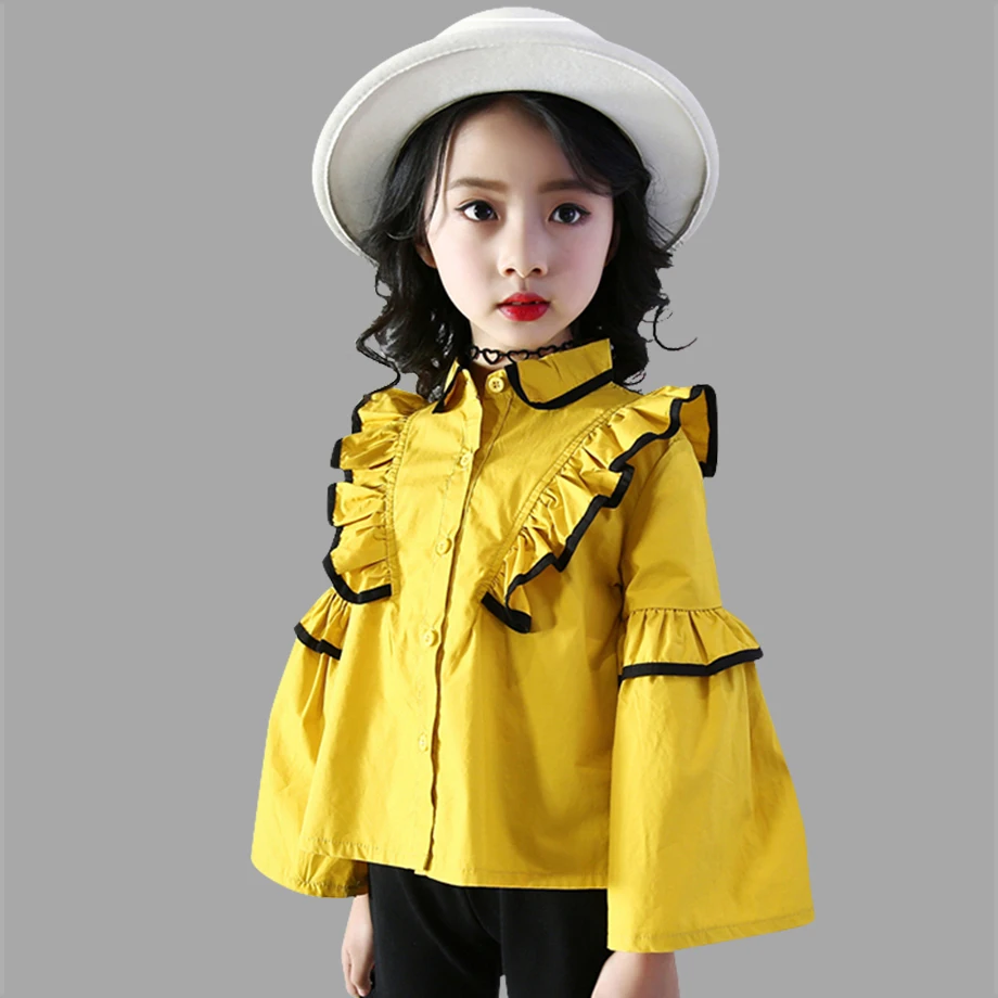 

Abesay Autumn Blouse For Girls Long Sleeve Blouses For Girls In School Casual Blouse Girl Teen Spring Kids Clothing 4-12 Years