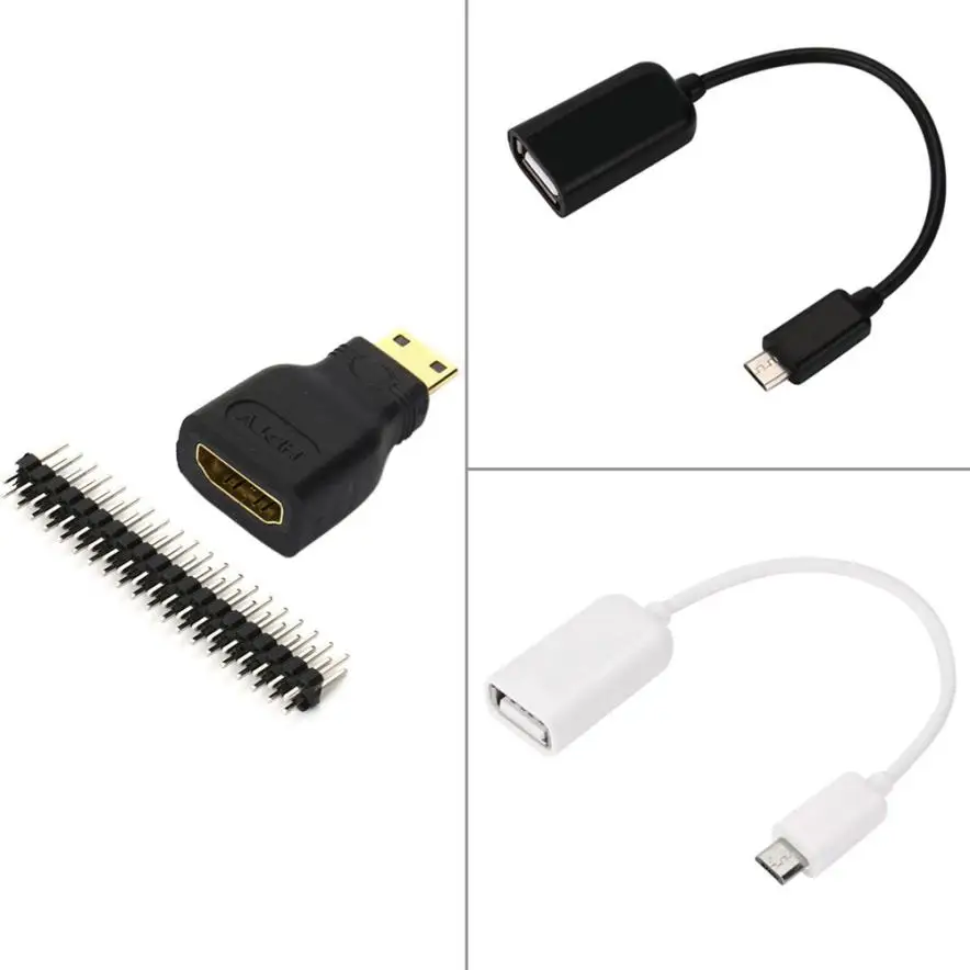 Raspberry Pi Zero Mini-HDMI Male-HDMI Female+ Micro USB на USB+ Male GPIO высокоскоростной передачи данных