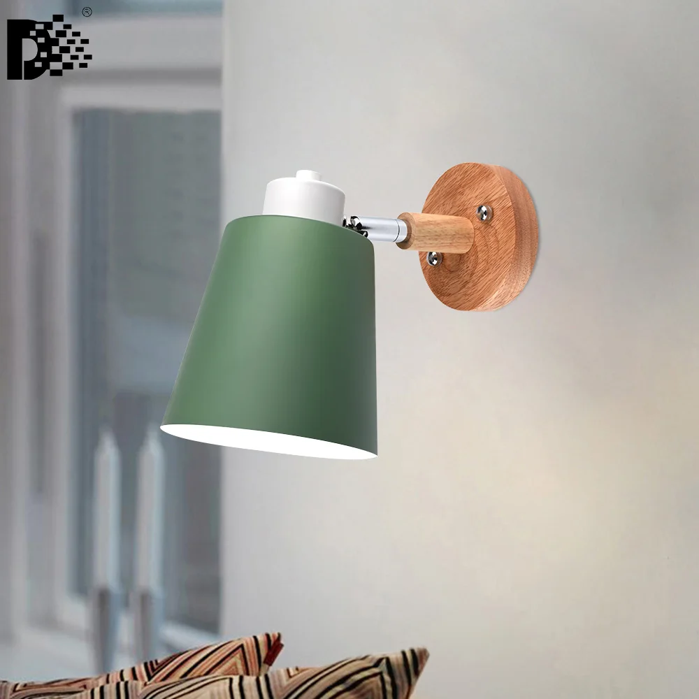 Современный деревянный сплав настенный светильник винтажное промышленное Внутреннее освещение кроме 6 цветов led Бра настенный светильник