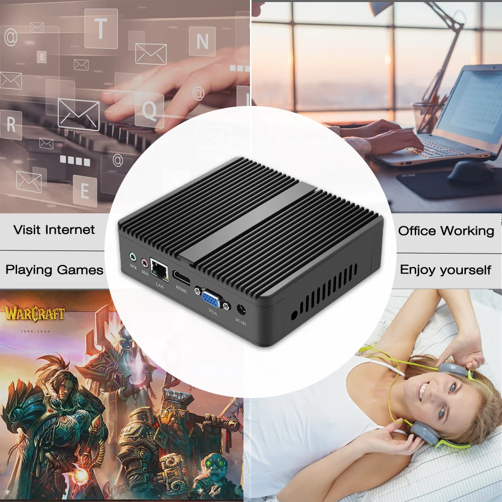  Mini Computer Windows 10 fanless Mini PC CPU Intel Core i5 4210Y i3 4010Y DDR3 RAM Office Computer 