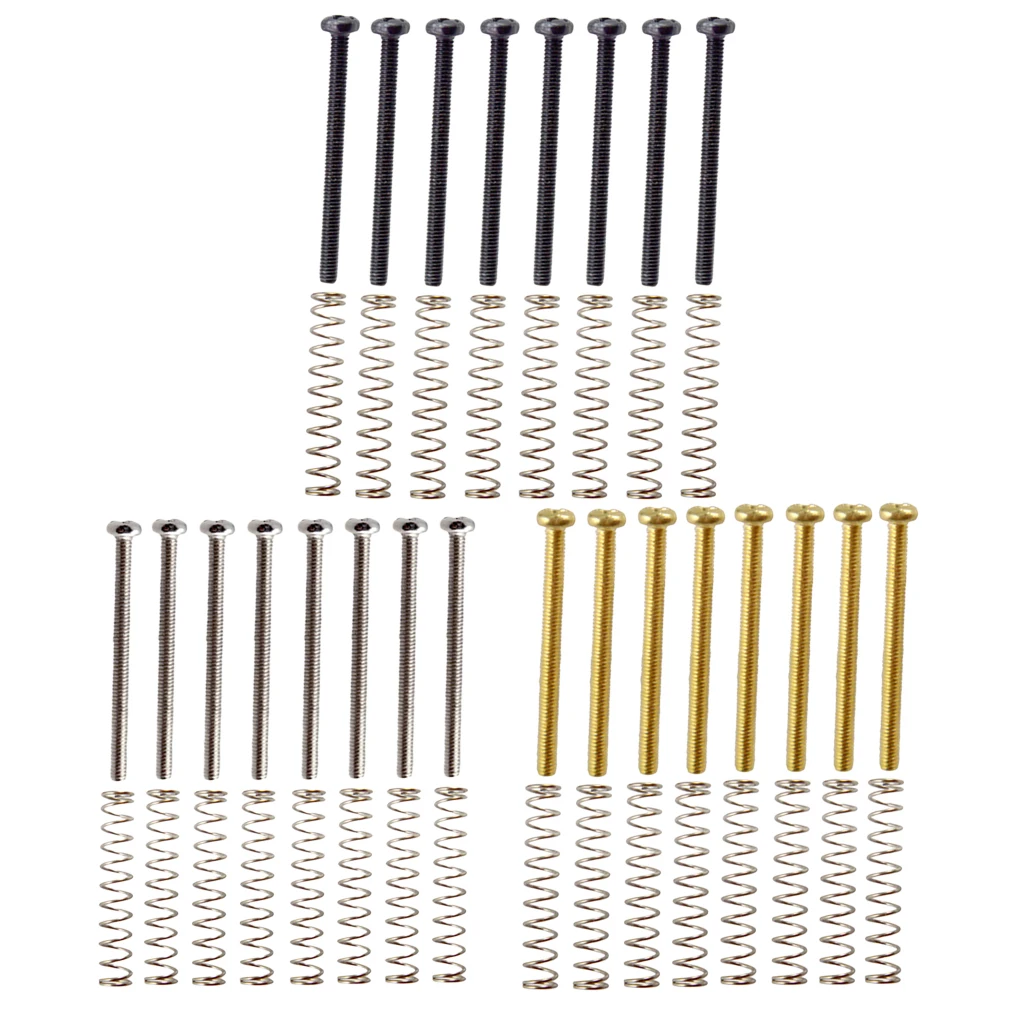8 Pieces Metal Electric Guitar Humbucker Dual Coil Pickup Frame Screws w/ Springs Guitar Accessories