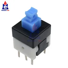 20 ピース 8 × 8 ミリメートル 8 × 8 ミリメートルセルフロック自己ロック角ボタンスイッチブルー 100000 回寿命(China)