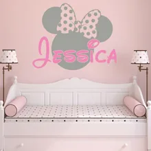Mickey Mouse Vinilo Habitación de Los Niños Etiqueta de La Pared Dormitorio Nursery Art DecorativePersonalized Niños Personalizados Nombre Pared Mural Y-618