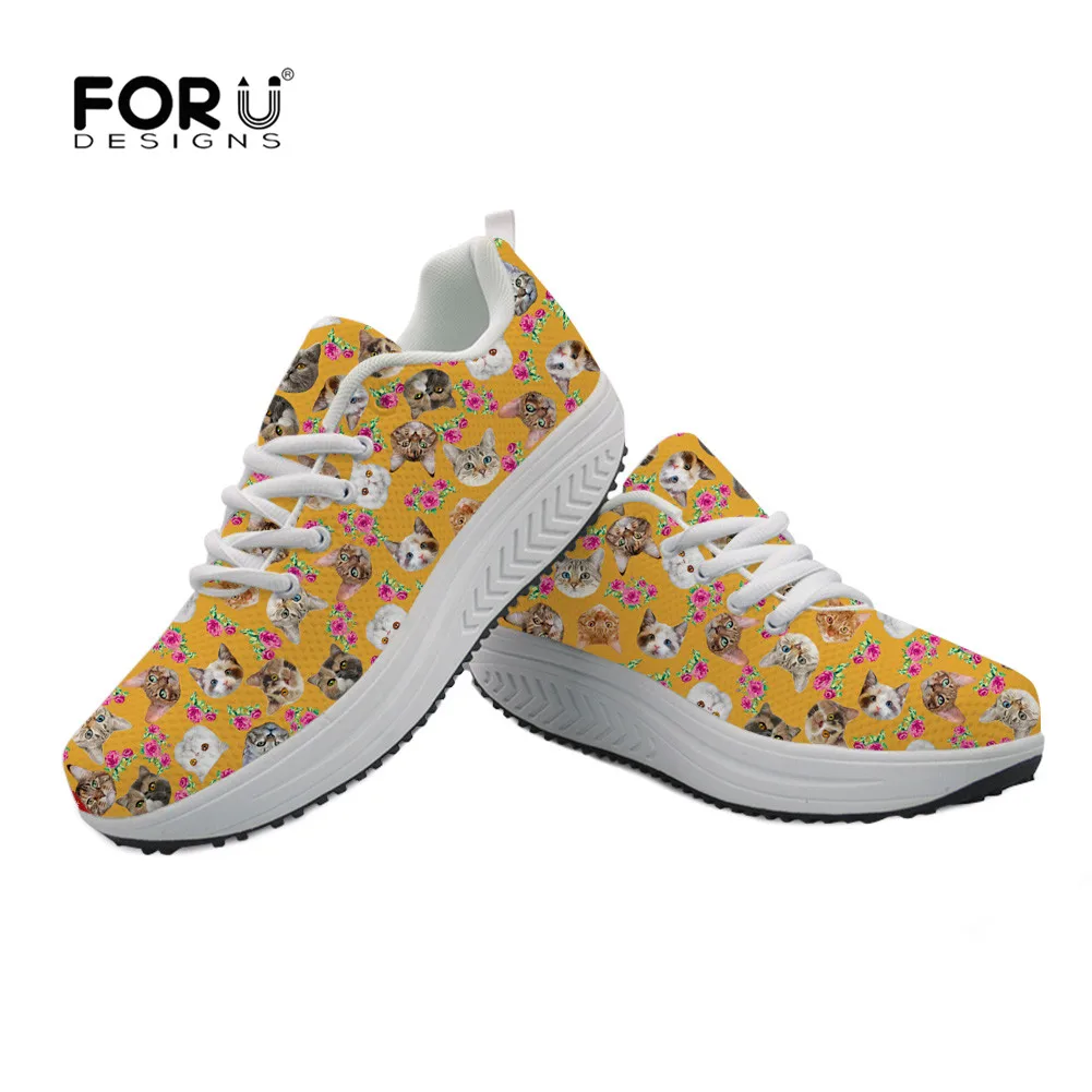 Customized cc3775as Di Altalena Della Donne Scarpe Piattaforma Ginnastica Dimagranti Signore Casual Stampato Gatto Testa Le Tenis cc3774as Forudesigns cc3776as cc3778as Feminino cc3777as Per Da Floreale Tennis FqpRWfw
