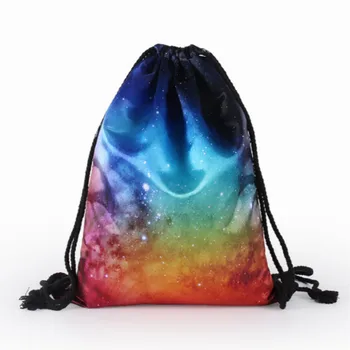 

Satin-like Cotton Fabric Drawstring Backpack Gym Sport Drawstring Bag School Rucksack Pouch for Teen