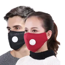10 шт. маска против пыли PM2.5 моющиеся маски хлопок унисекс красный/черный цвет теплый и пыленепроницаемый дыхательная маска A73