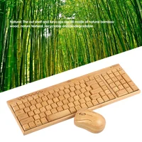 2.4G Wireless Bamboo Keyboard and Mouse Combo Computer Keyboard Handcrafted Natural Wooden Plug and Play Keyboard Mouse for PC - Image 6