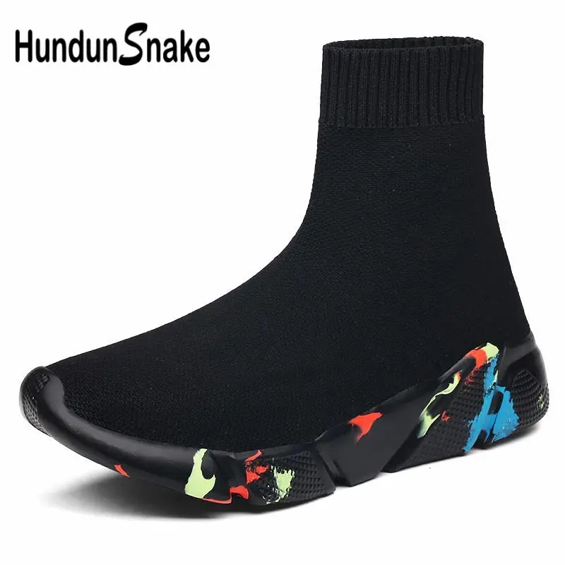 Hundunsnake High Top Running Shoes For Men Sport Shoes Sports Women Sock Sneakers Men Black Mens Krasovki Tennis Krassovki C-199