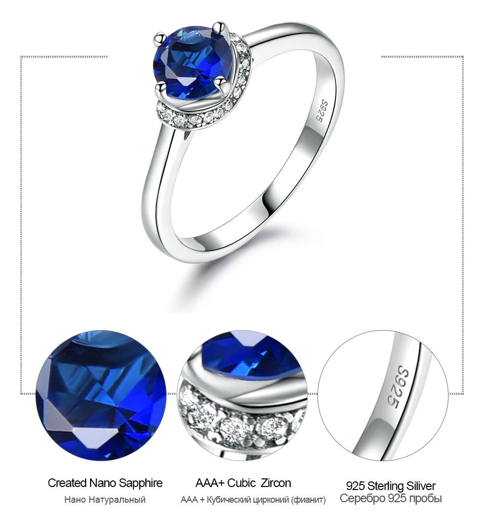 UMCHO Sapphire 925 sterling silver rings for women RUJ090B-1-pc (7)