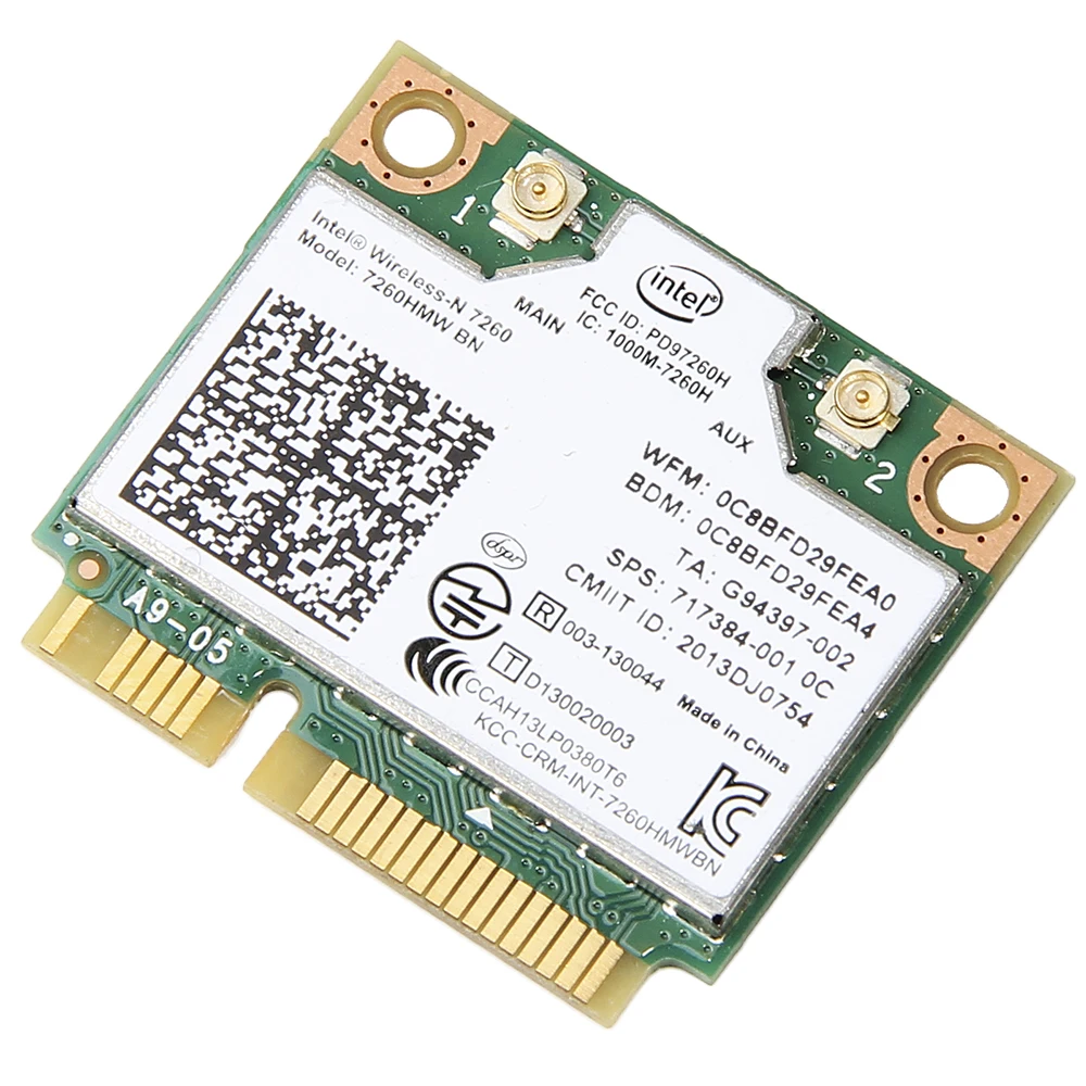 Беспроводная карта адаптера для Intel 7260 7260HMW BN 802.11bgn 300 Мбит/с Bluetooth 4,0 Mini PCI-E Wifi карта для dell asus acer