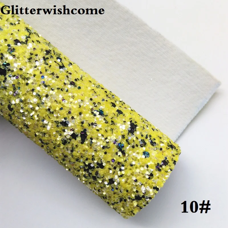 Glitterwishcome 30X134 см мини-рулон синтетическая кожа, массивная блестящая кожа с эластичной подложкой кожаные листы для бантов, GM058