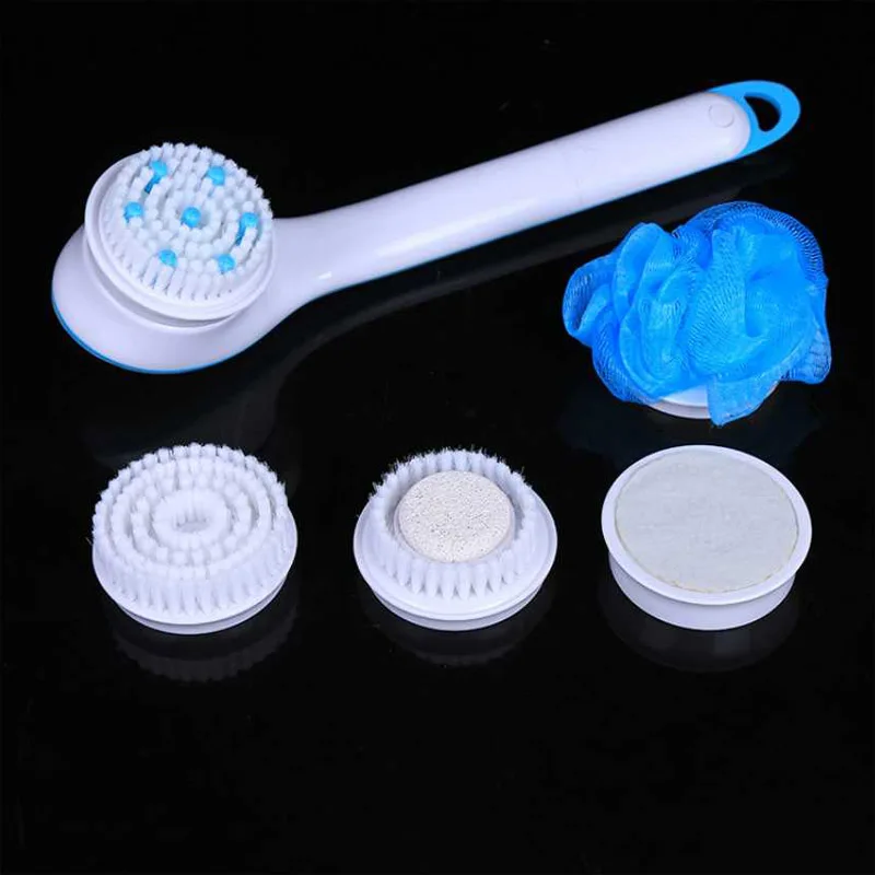 Душ массажер body back Brush 5 в 1 электрическая щетка для ванны душа ручной вращающийся